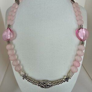 Handmade glass beaded necklace